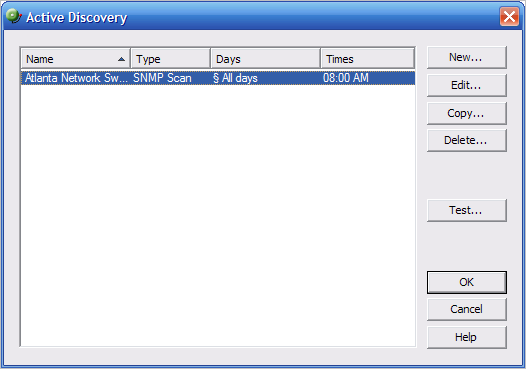 Active Discovery dialog